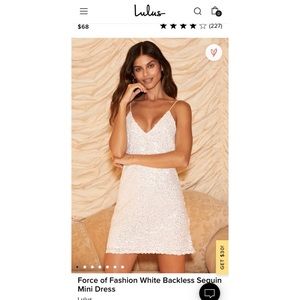 White backless sequins mini dress